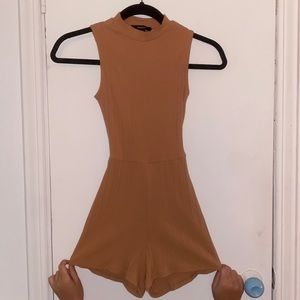 Ribbed cutout romper